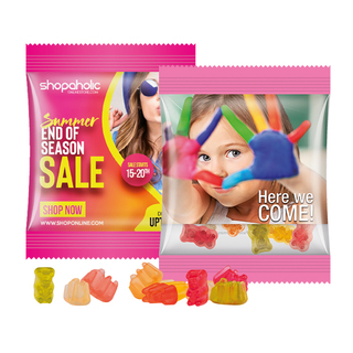 Express Minitüte Gummibärchen; Folie, weiß