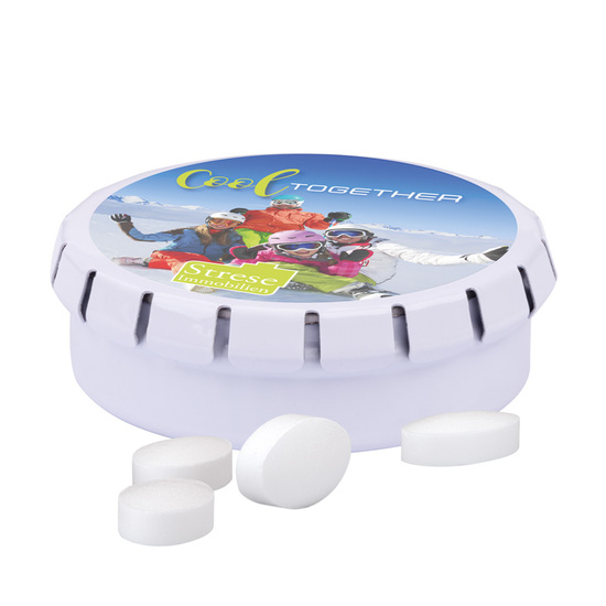 Quick Box; Pfeffi zuckerfreie Pfefferminzpastillen / Füllmenge:17 g / Gewicht:33,41 g; weiß