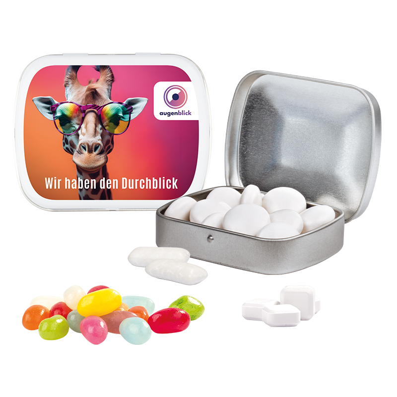 Klappdose; Mentos Kaudragee Mint / Füllmenge:23 g / Gewicht:40,22 g; silber; silber; silber