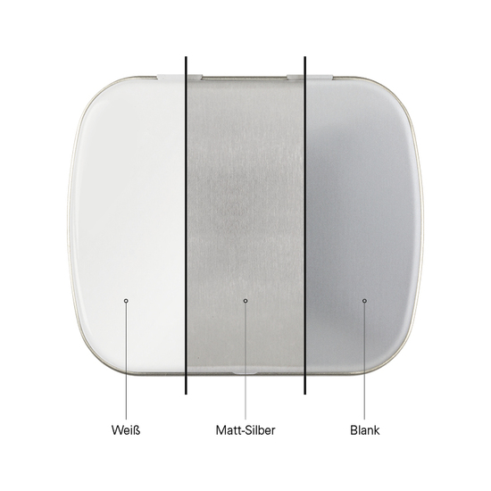 Klappdose; Pfeffi Pfefferminzpastillen, zuckerfrei / Füllmenge:19 g / Gewicht:34,22 g; matt-silber; matt-silber