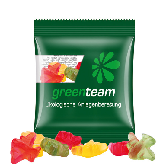 Minitüte 10 g Trolli Fruchtgummi Standardformen; Trolli Fruchtgummi Flugzeuge, Kompostierbare Folie, transparent