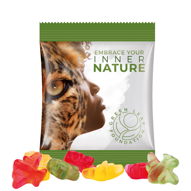 Minitüte 10 g Trolli Fruchtgummi Standardformen; Trolli Fruchtgummi Flugzeuge, Folie, weiß