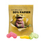 Minitüte 10 g Trolli Fruchtgummi Standardformen; Trolli Fruchtgummi Fahrrad, Folie mit ca. 50% Papieranteil, weiß