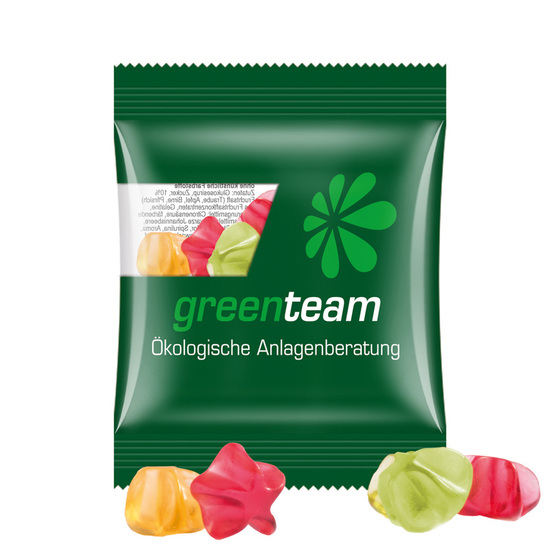Minitüte 15 g Trolli Fruchtgummi Standardformen; Trolli Fruchtgummi Sterne, Folie, transparent