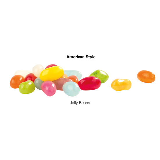 Minitüte 10 g American Style Jelly Beans; American Style Jelly Beans, Folie, weiß