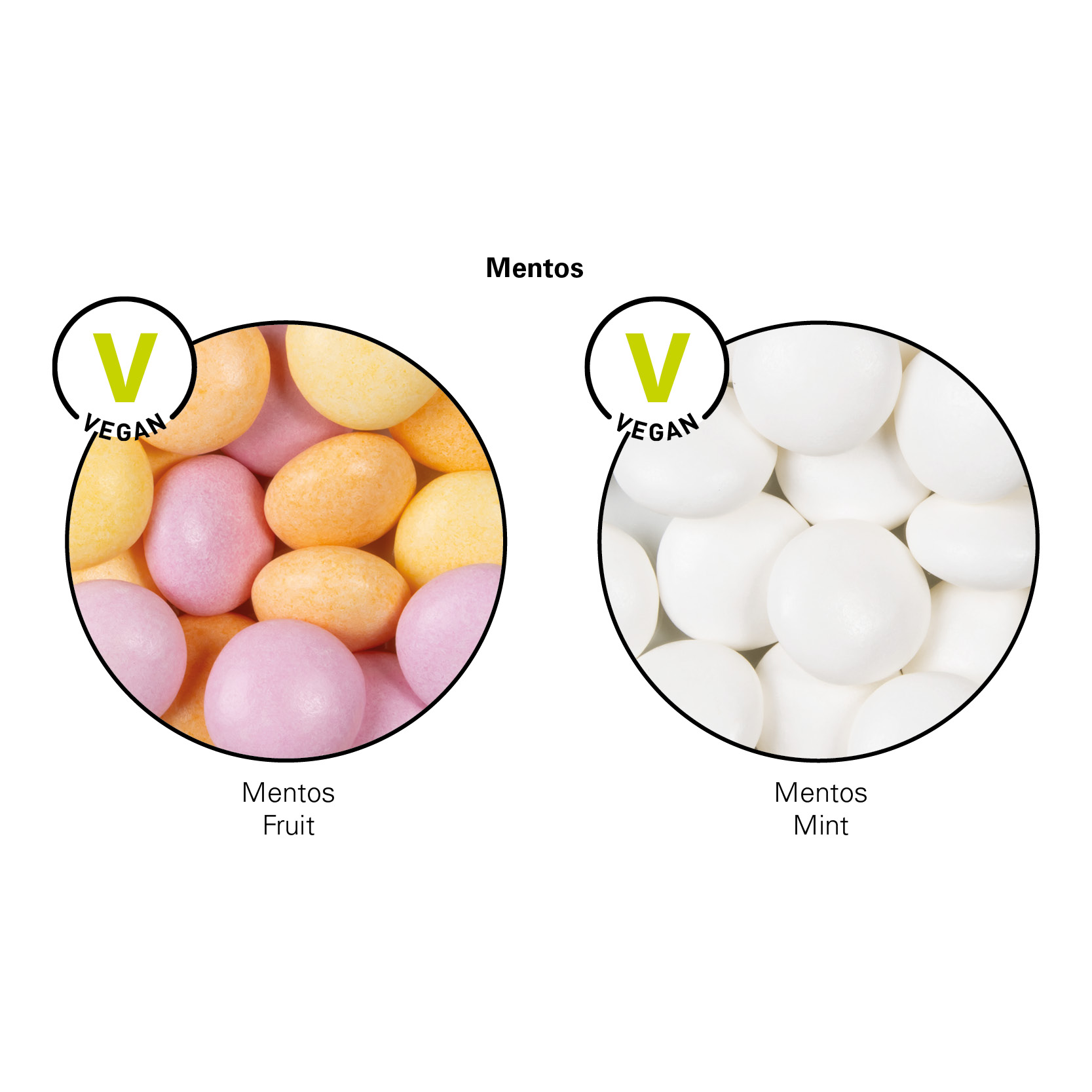 Minitüte 8 g Mentos Kaudragees; Mentos Kaudragee Mint, recyclingfähiges Papier, weiß