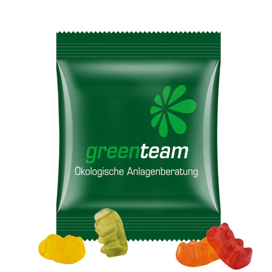 Minitüte 12 g Trolli vegane Fruchtgummi Bärchen; Trolli vegane Gummibärchen, Kompostierbare Folie, weiß