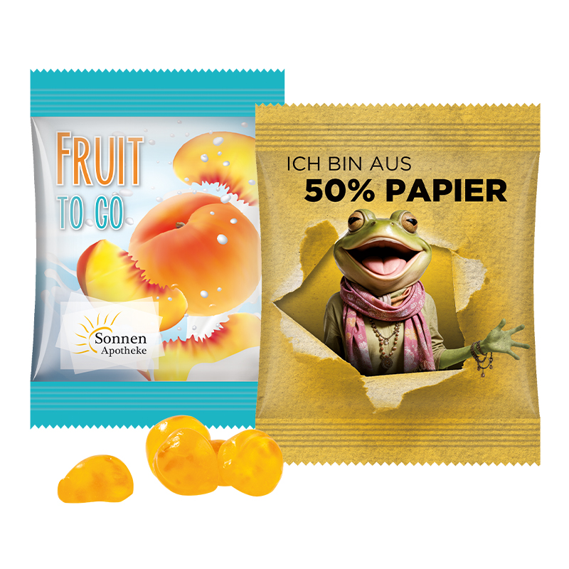 Minitüte 15 g Trolli Vitamin Trolli Vitamin-Fruchtgummi; Folie mit ca. 50% Papieranteil, weiß