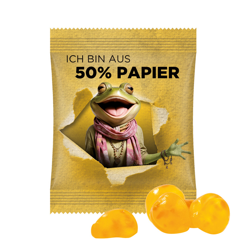 Minitüte 15 g Trolli Vitamin Trolli Vitamin-Fruchtgummi; Folie mit ca. 50% Papieranteil, weiß