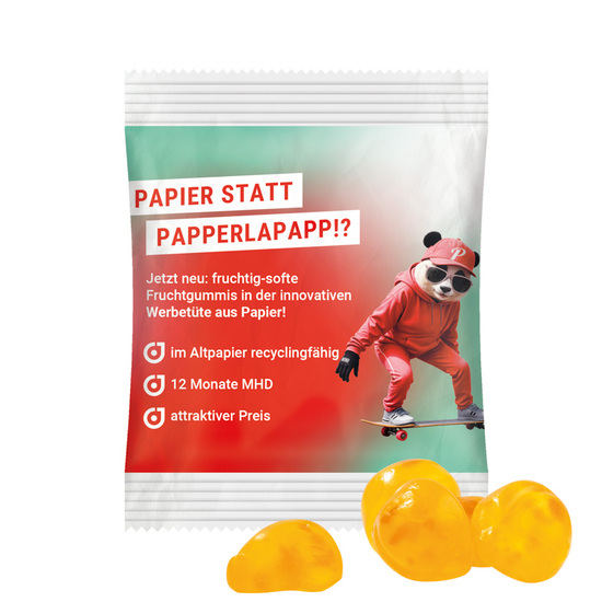Minitüte 15 g Trolli Vitamin Trolli Vitamin-Fruchtgummi; recyclingfähiges Papier, weiß