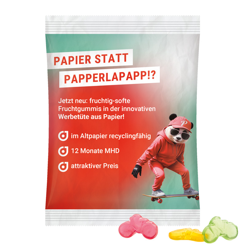 Maxitüte 50 g Trolli Trolli Fruchtgummi Fahrrad; Folie, weiß