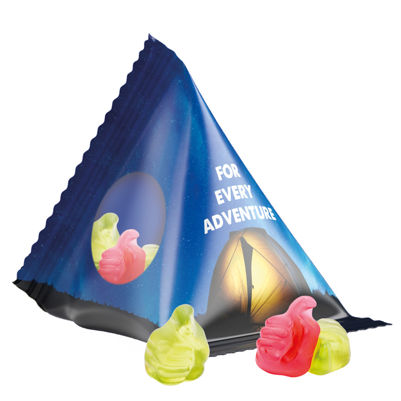 Tetraeder 15 g Trolli Fruchtgummi Standardformen; Trolli Fruchtgummi Daumen, Folie, transparent