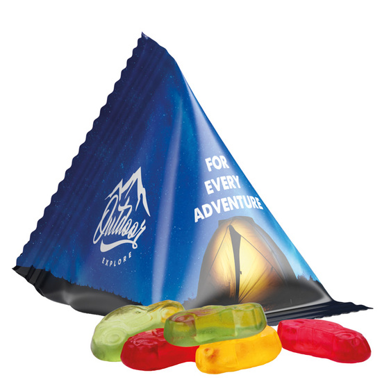 Tetraeder 15 g Trolli Fruchtgummi Standardformen; Trolli Fruchtgummi Autos, Folie, weiß