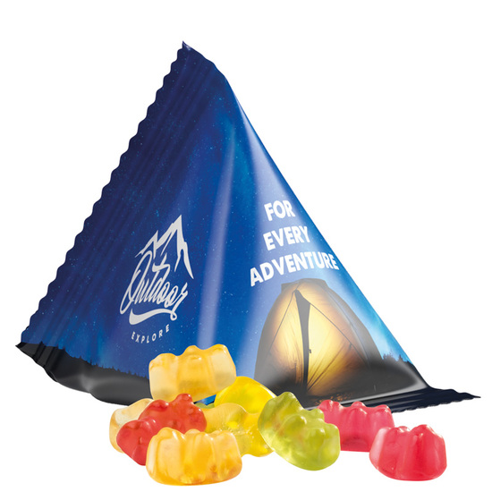 Tetraeder 15 g Trolli Fruchtgummi Standardformen; Trolli Fruchtgummi Bärchen, Folie, weiß