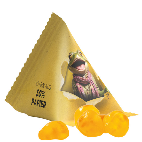 Tetraeder 15 g Trolli Vitamin-Fruchtgummi; Trolli Vitamin-Fruchtgummi , Folie mit ca. 50% Papieranteil, weiß