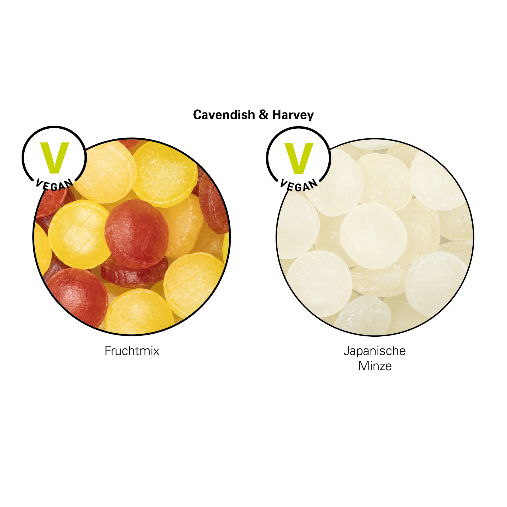 Bonbonglas mini; Cavendish & Harvey Mini Bonbons Japanische Minze, transparent