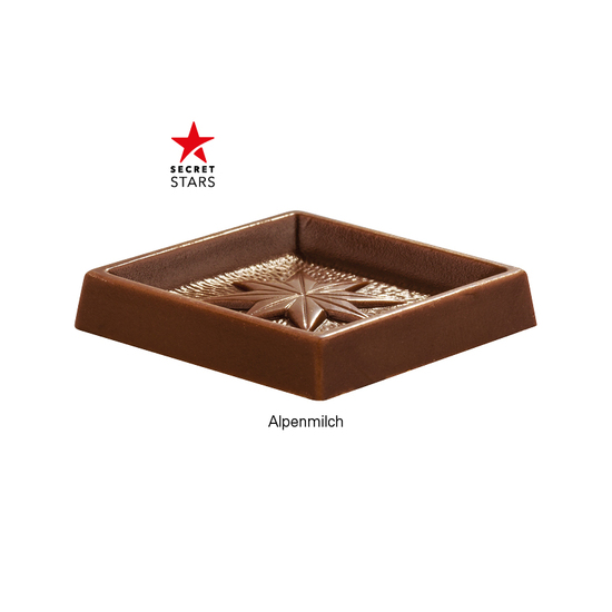 Quadrat Täfelchen; 1 Täfelchen Alpenvollmilchschokolade,