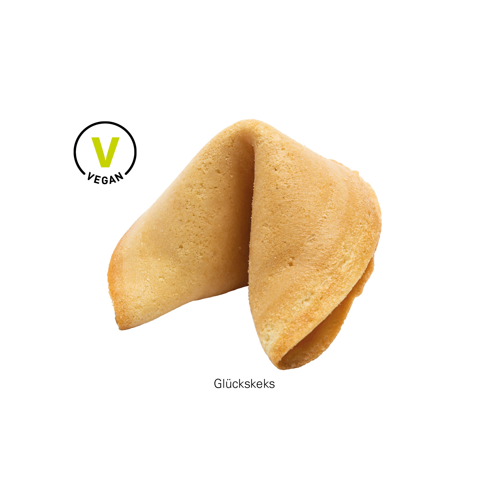 Glückskeks; 1 Glückskeks, weiß