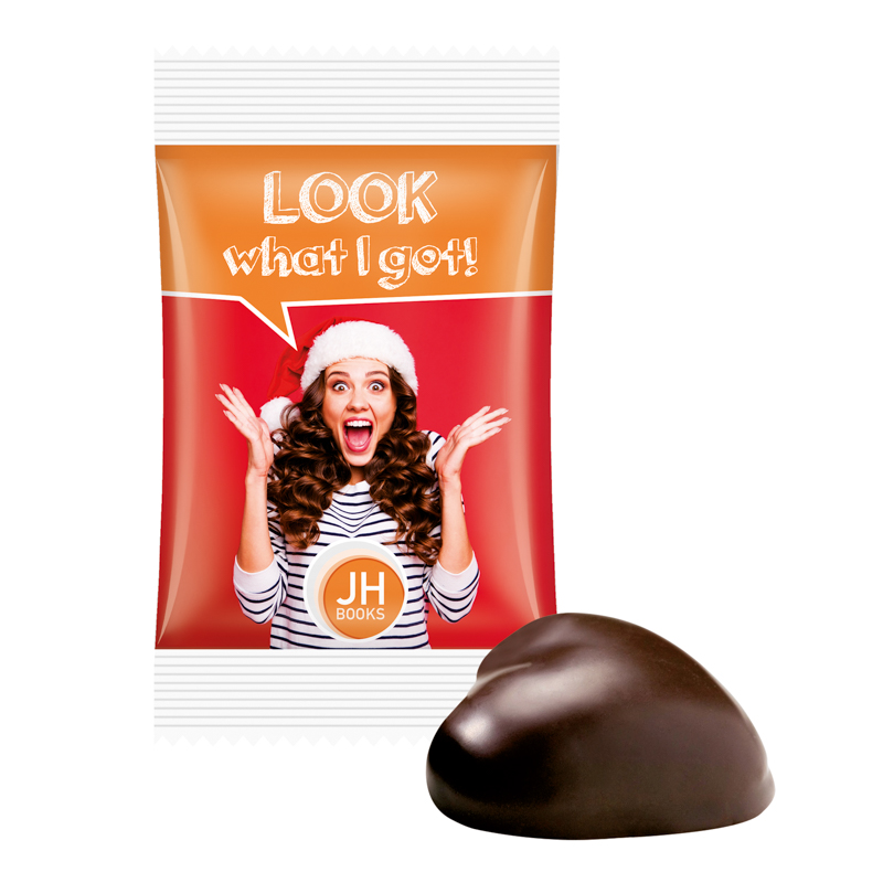 Lebkuchenherz WEISS; 1 WEISS Lebkuchenherz mit Recyclingfähiges Papier, weiß