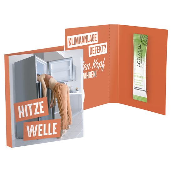 Werbekarte Midi Aqtiwell®; 1 Stick Aqtiwell® REFRESH Limette