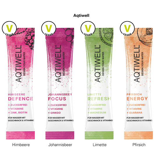 Werbekarte Midi Aqtiwell®; 1 Stick Aqtiwell® FOCUS Johannisbeere