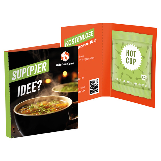 Werbekarte Midi Maistro Suppe; 1 Minitüte Maistro Suppenpulver "MEINE KLARE SUPPE"