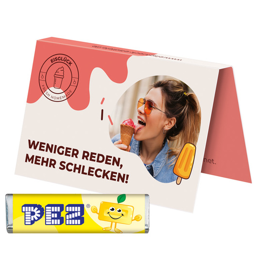 Werbekarte Visitenkartenformat PEZ