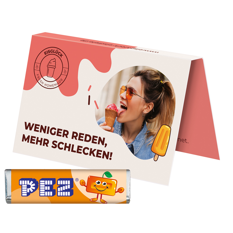 Werbekarte Visitenkartenformat PEZ