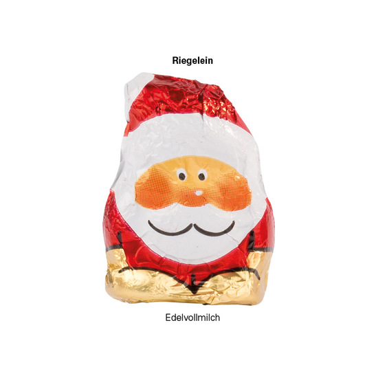 Werbekarte Visitenkartenformat Weihnachten; 1 Confiserie Riegelein Schoko Weihnachtsmann