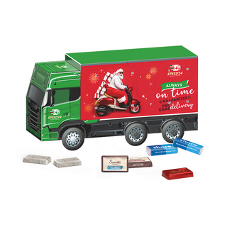 Adventskalender LKW; 24 share Schokotäfelchen