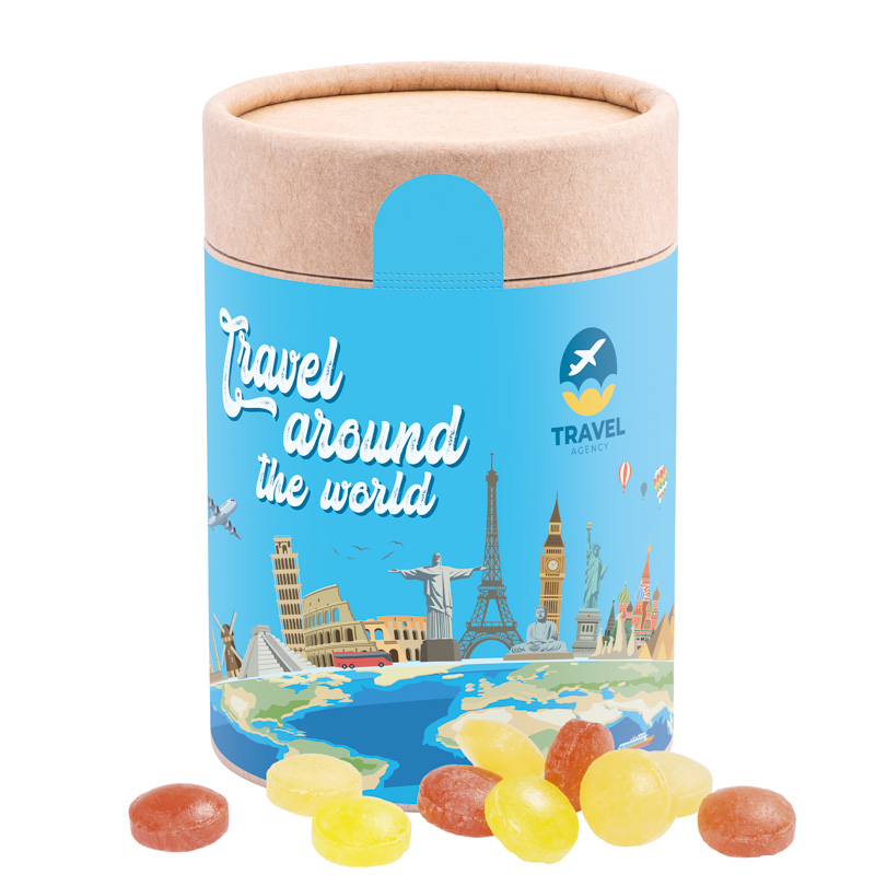 Papierdose Eco Maxi; Cavendish & Harvey Mini Bonbons Fruchtmix