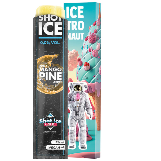 Long Box Shot Ice 1er; 1 Shot Ice Wassereis, Juicy Mango Pine Apple