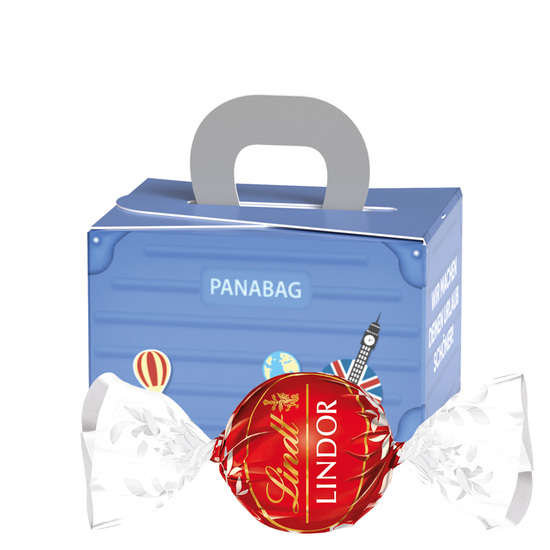 Geschenkbox Mini Koffer; 1 LINDOR Milchkugel