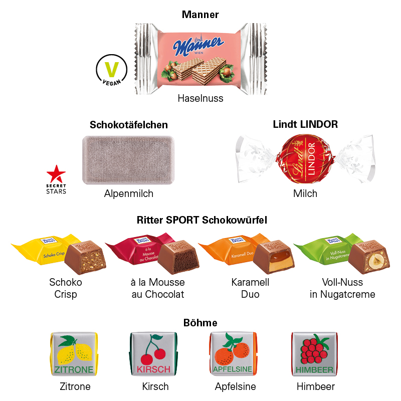 Geschenkbox Mini Koffer; 1 Päckchen mit 2 Manner Waffeln