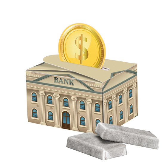 Geschenkbox Mini rund; 5 Alpenmilch Schokotäfelchen