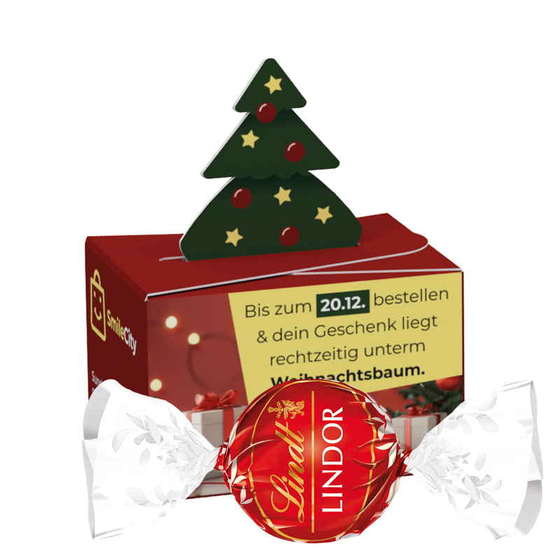 Geschenkbox Mini Weihnachten; 1 LINDOR Milchkugel