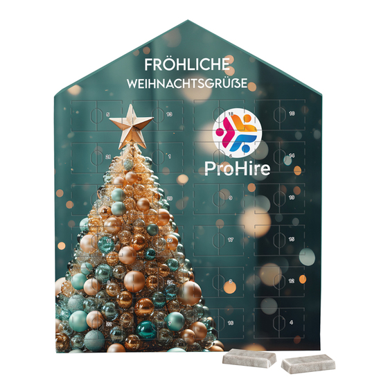 Täfelchen Adventskalender Haus; 24 Alpenmilch-Schokotäfelchen