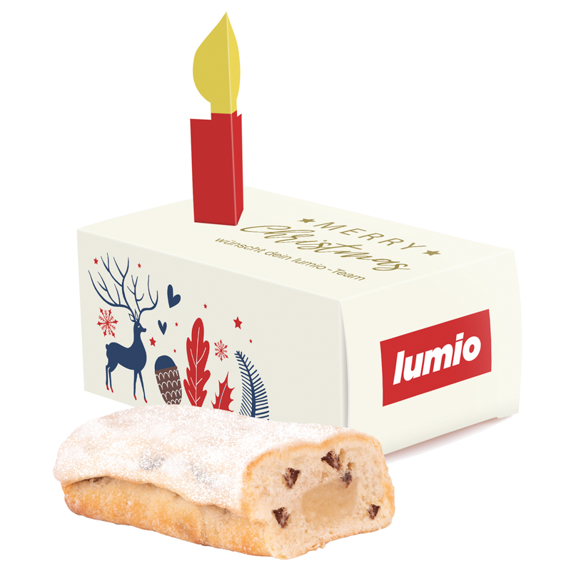 Gratulationsbox L KuchenMeister Ministollen; 1 KuchenMeister Ministollen mit Marzipankern