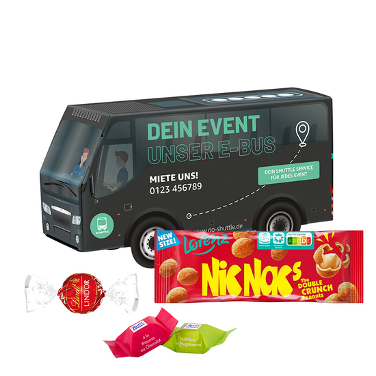 3D Präsent Bus; 4 Ritter SPORT Schokowürfel