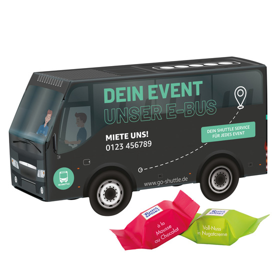 3D Präsent Bus; 4 Ritter SPORT Schokowürfel