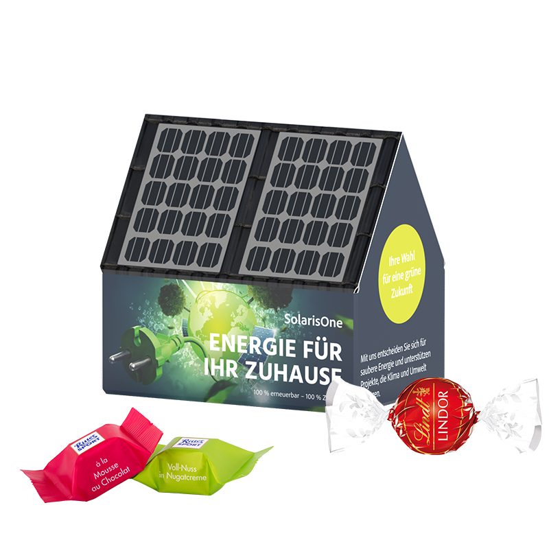 3D Präsent Haus; 4 Ritter SPORT Schokowürfel