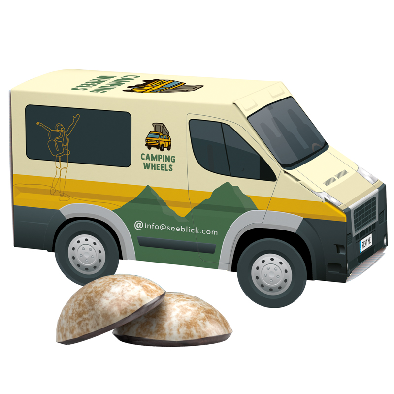 3D Präsent Transporter Weihnachten; 4 WEISS Lebkuchen Mini
