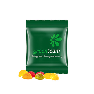 Minitüte,15 g, kompostierbare Folie weiß, Trolli Fruchtgummi Fußbälle
