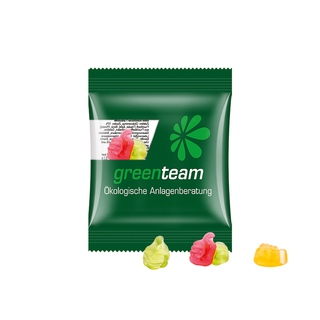 Minitüte,10 g, kompostierbare Folie transparent, Trolli Fruchtgummi Daumen
