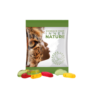 Minitüte,10 g, Folie weiß, Trolli Fruchtgummi Autos