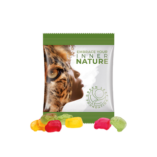 Minitüte,15 g, Folie weiß, Trolli Fruchtgummi Auto-Mischung