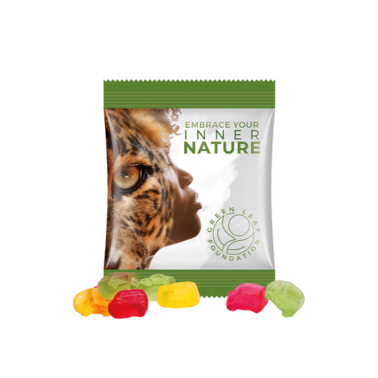 Minitüte,15 g, Folie weiß, Trolli Fruchtgummi Auto-Mischung