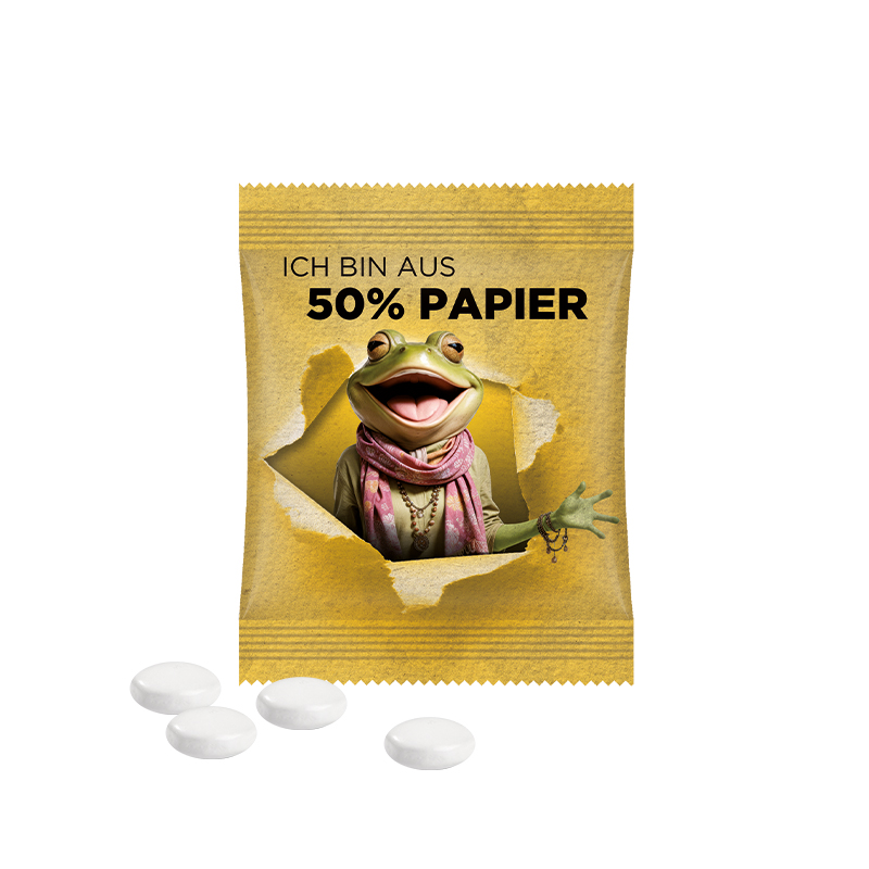 Minitüte, 8 g, Folie transparent, Mentos Kaudragee Mint