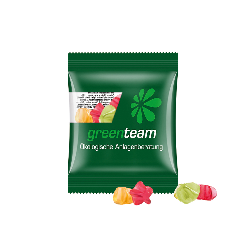 Minitüte,15 g, Folie transparent, Trolli Fruchtgummi Sterne