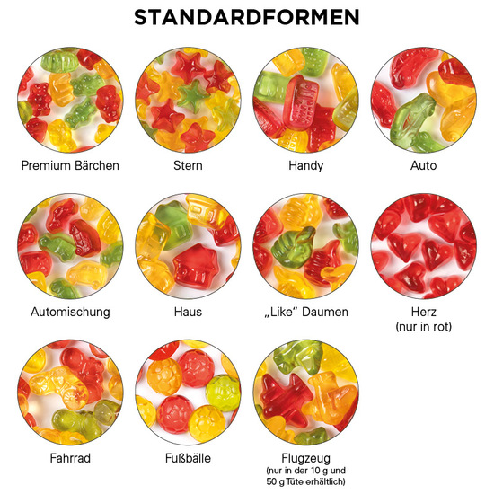 Minitüte, 10 g, Papierfolie weiß, Trolli Weihnachtsmischung